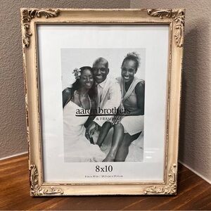 NEW 8X10 distressed cream/antique white Aaron Brothers picture frame Ornate